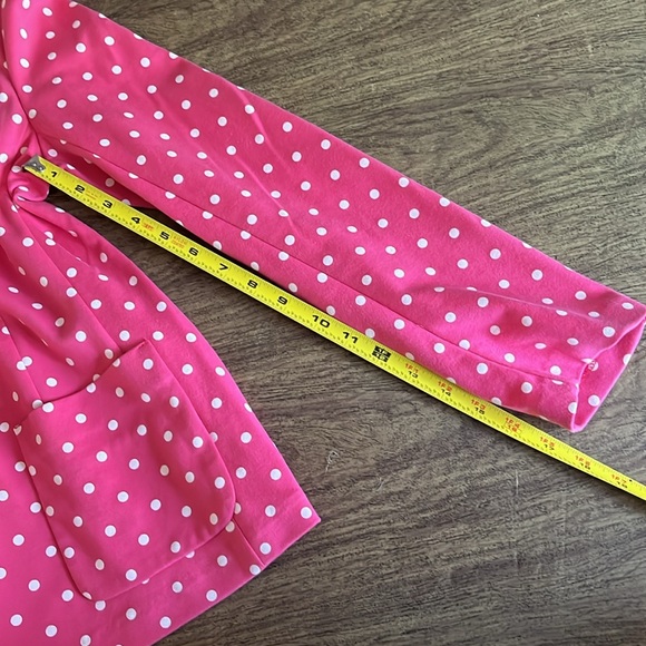 Talbots Pink White Polka Dot Single Breast 2 Button Blazer Size M Petite MP - Picture 12 of 14